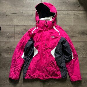 The North Face Hyvent 3 in 1 Winter Snow Ski Jacket Pink & White Size Large